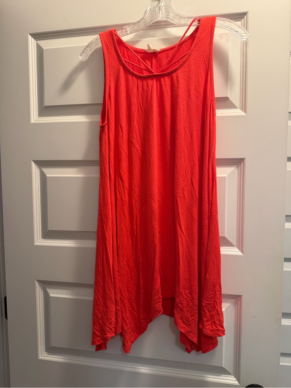 Madewell Coral Asymmetrical Tank Top